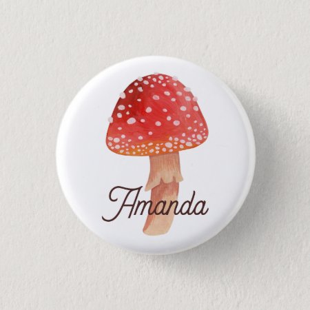 Fairy Red Mushroom. Woodland Fly Agaric. Amanita Button