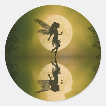 Fairy Reflect Classic Round Sticker by RenderlyYours at Zazzle