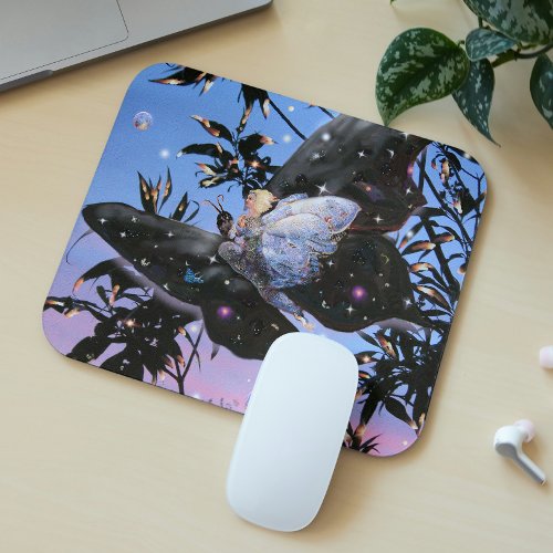 Fairy Riding a Butterfly Mouse Pad