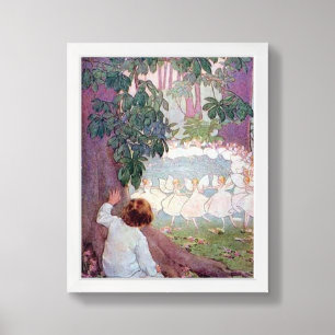 Fairy Ring Dance Vintage Fairy Art Framed Art