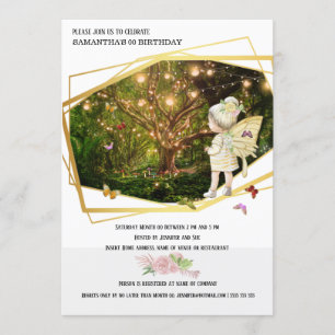 Fairy secret garden magical butterfly lights invitation