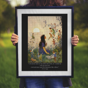 Fairy Secrets & Yeats Quote Vintage Poster