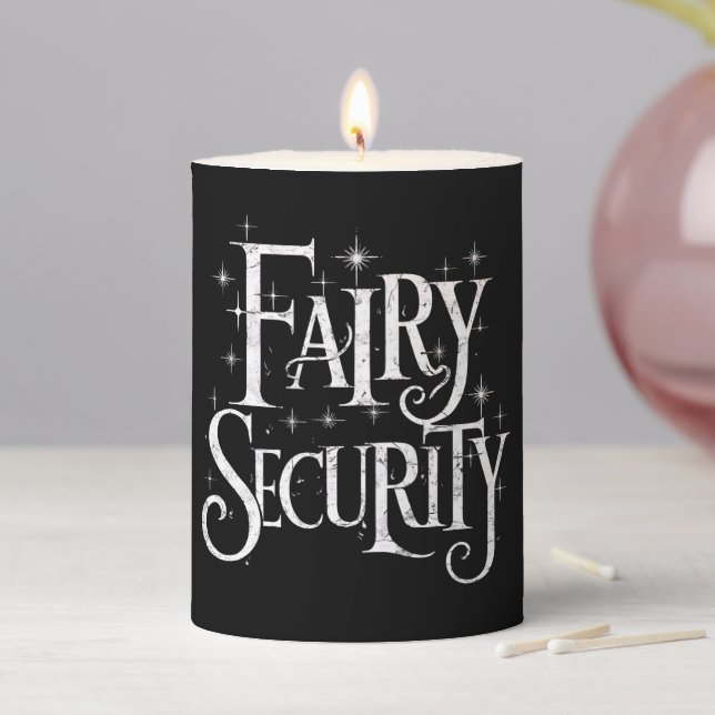 Fairy Security Funny Halloween Costume  Pillar Candle (In Situ)
