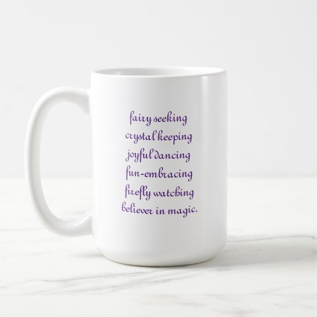 "fairy seeking" tall mug (Left)