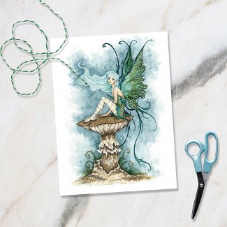 Fairy Setting On A Mushroom