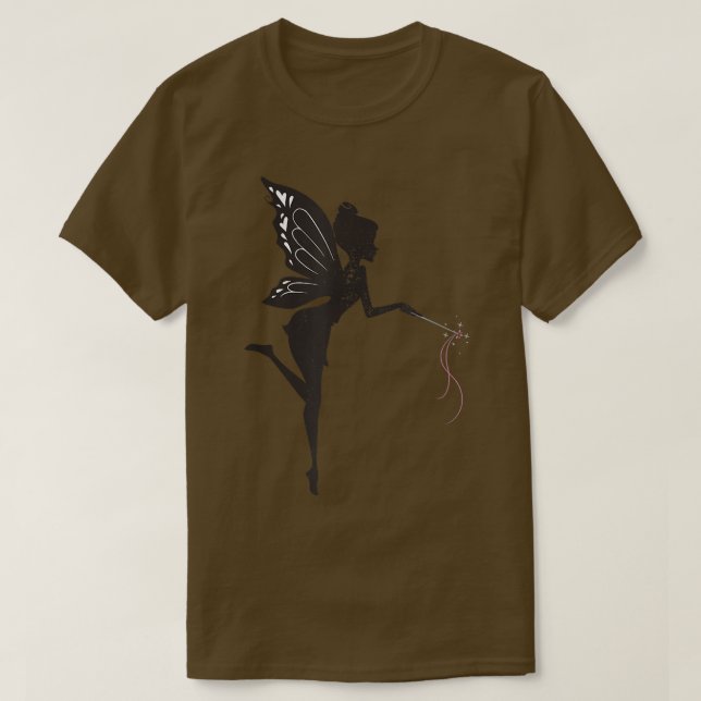 Fairy Silhouette Funny Fairies Aesthetics Grunge F T-Shirt (Design Front)
