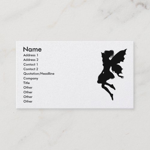 Fairy Silhouette Pose 23 Business Card Template