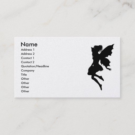 Customizable Fairy Silhouette Pose 23 Business Card Template