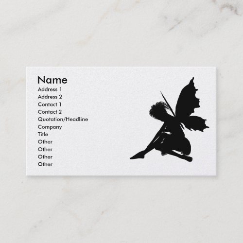 Fairy Silhouette Pose 30 Business Card Template