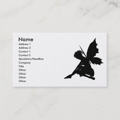Customizable Fairy Silhouette Pose 30 Business Card Template