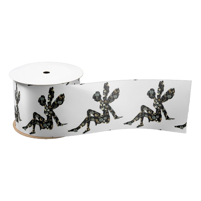 Fairy Silhouette Thunder_Cove Satin Ribbon (Spool)