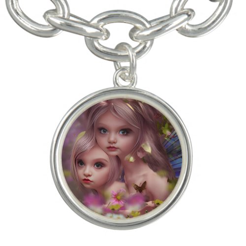 Fairy Sisters Amongst the Flowers in the Forest Bracelet