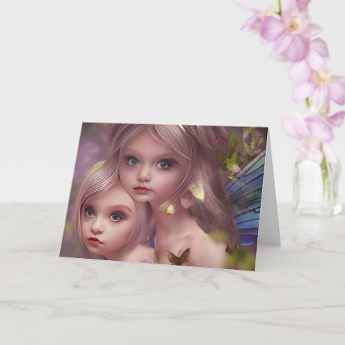 Fairy Sisters Amongst the Flowers in the Forest Card