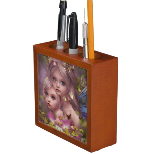 Fairy Sisters Amongst the Flowers in the Forest Desk Organizer