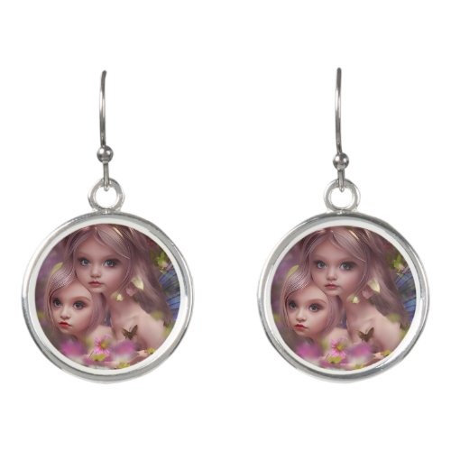 Fairy Sisters Amongst the Flowers in the Forest Earrings