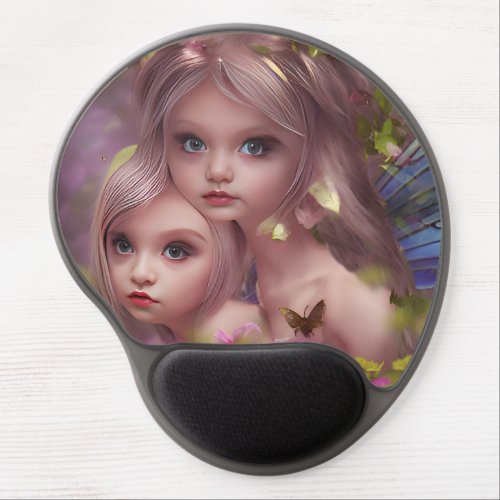 Fairy Sisters Amongst the Flowers in the Forest Gel Mouse Pad