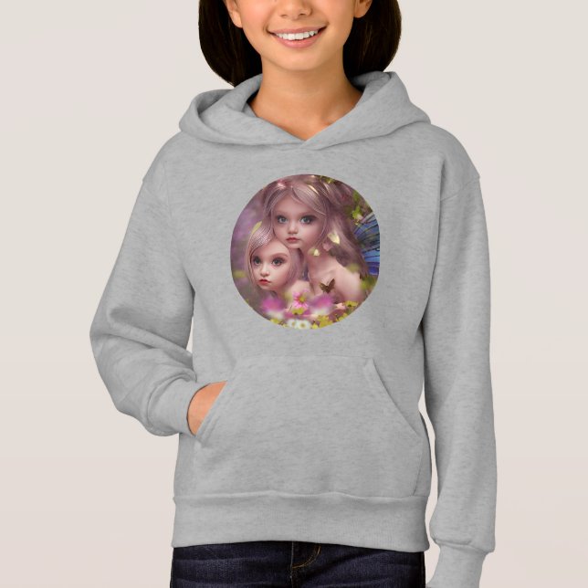 Fairy Sisters Amongst the Flowers in the Forest Hoodie (Front)