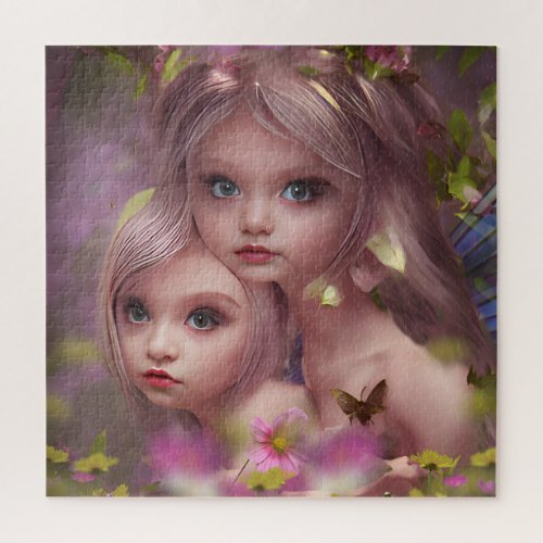 Fairy Sisters Amongst the Flowers in the Forest Jigsaw Puzzle