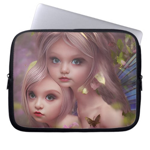 Fairy Sisters Amongst the Flowers in the Forest Laptop Sleeve