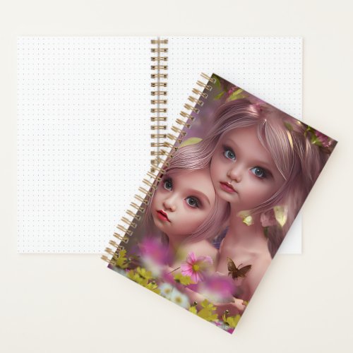 Fairy Sisters Amongst the Flowers in the Forest Notebook