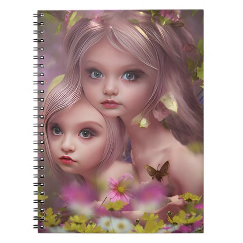 Fairy Sisters Amongst the Flowers in the Forest Notebook