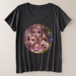 Fairy Sisters Amongst the Flowers in the Forest Plus Size T-Shirt
