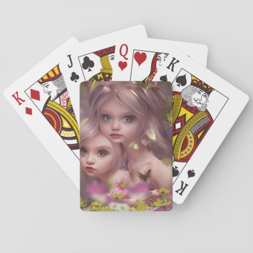 Fairy Sisters Amongst the Flowers in the Forest Poker Cards