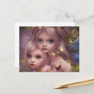 Fairy Sisters Amongst the Flowers in the Forest Postcard