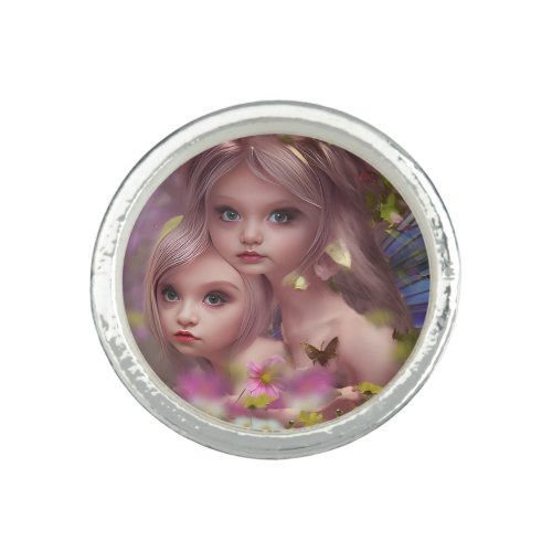 Fairy Sisters Amongst the Flowers in the Forest Ring