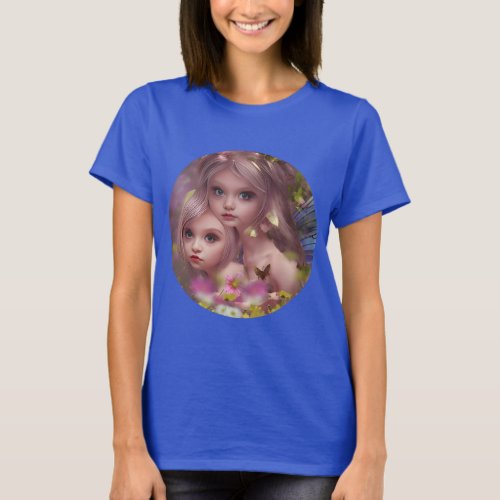 Fairy Sisters Amongst the Flowers in the Forest T_Shirt