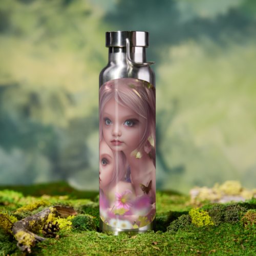 Fairy Sisters Amongst the Flowers in the Forest Water Bottle