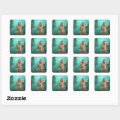 Fairy Sitting on a Mushroo Fantasy Square Stickers | Zazzle