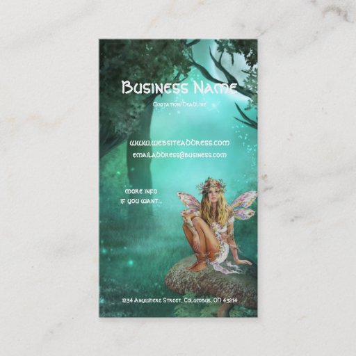Customizable Fairy Sitting on a Mushroom Patch Business Cards