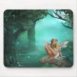 Fairy Sitting on a Mushroom Patch Mousepad