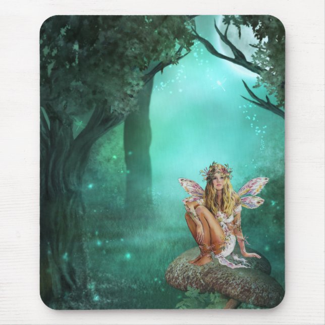 Fairy Sitting on a Mushroom Patch Mousepad (Front)