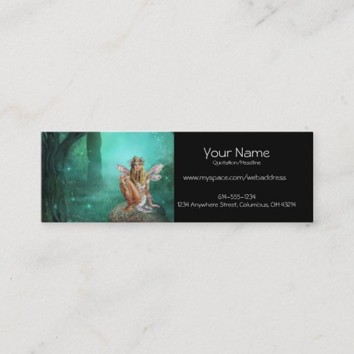 Customizable Fairy Sitting on a Mushroom Patch Profile Cards Business Card Template