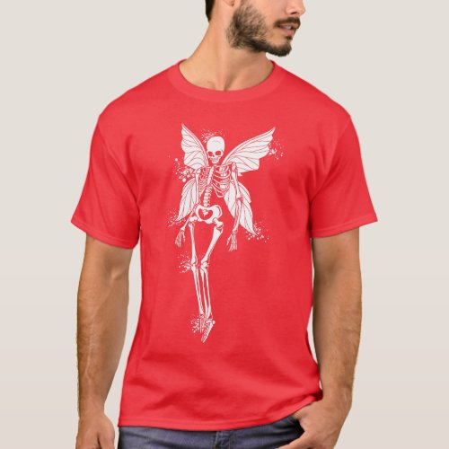 Fairy skeleton with wings Fairycore T_Shirt