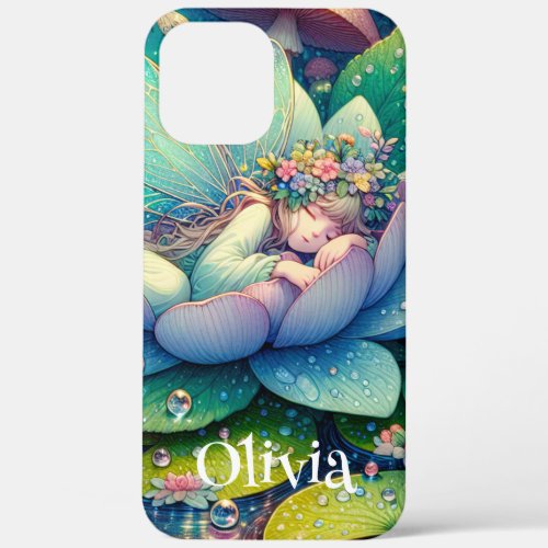 Fairy Sleeping on a Flower Personalized iPhone 12 Pro Max Case