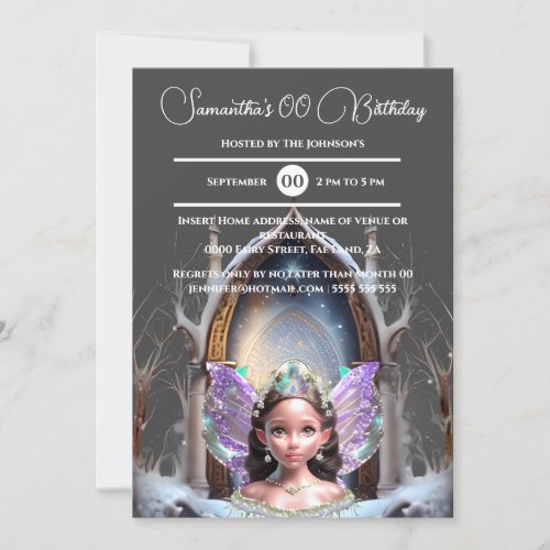 Fairy snow princess enchanted portal magical invitation