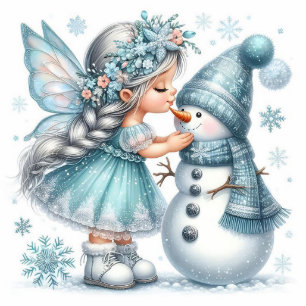 Fairy & Snowman Whimsy Cutout
