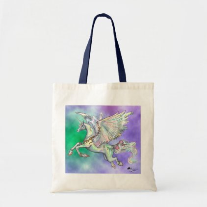 Fairy Spell Unicorn Magical Princess Green Cloud Tote Bag