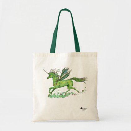 Fairy Spell Unicorn Magical Princess Green Plant Tote Bag