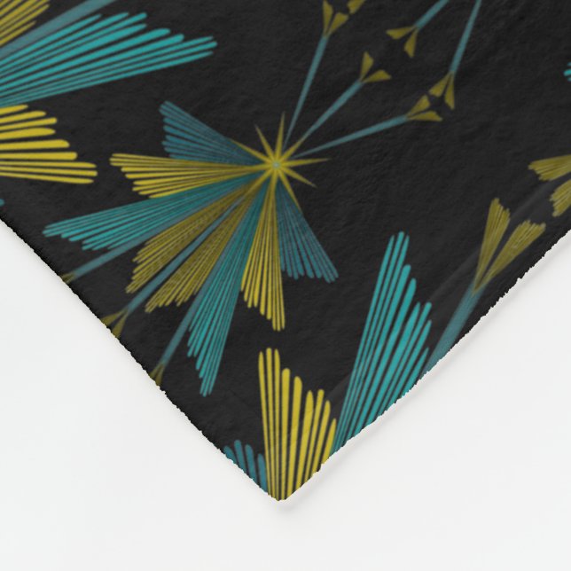 Fairy Stars Black Fleece Blanket (3 Sizes) (Corner)