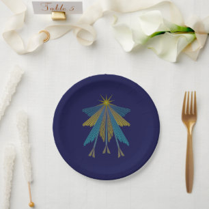 Fairy Stars Navy 7" Paper Plate