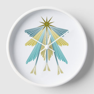 Fairy Stars Wood Framed Clock