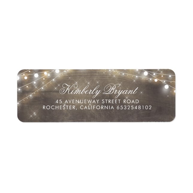 Fairy String of Lights and Rustic Wood Label (Front)