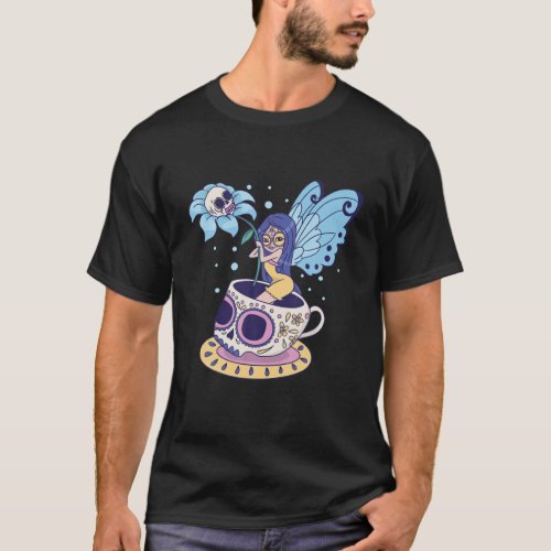 Fairy Sugar Skull Mug Butterfly Tea Pot Witch Magi T_Shirt