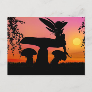 fairy sunset post card