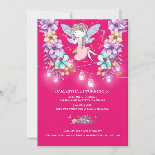 Fairy swing mason jar string light garden invitation