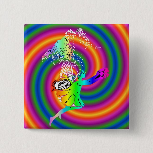 fairy swirl pinback button (Front)